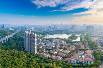 Obraz premium Dusk scenery of Jiangyin City, Jiangsu Province, China