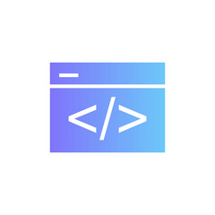 Coding vector icon with gradient