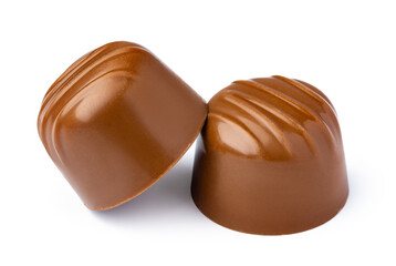 Chocolate sweets on a white background