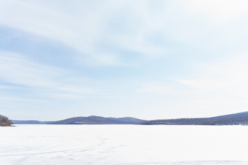 winter landscape with mountains