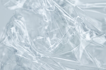 Plastic transparent cellophane, White texture background