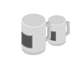 Isometric style illustration of a mug