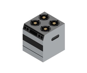 Isometric style illustration of a stove