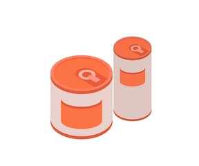 Isometric style illustration of tin can