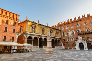 Fototapeta na wymiar View of Piazza dei Signori, Verona, Italy