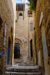 beautiful streets in old Jaffa Israel