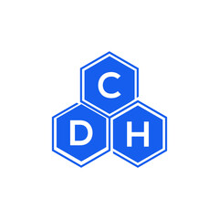 Obraz premium CDH letter logo design on black background. CDH creative initials letter logo concept. CDH letter design.
