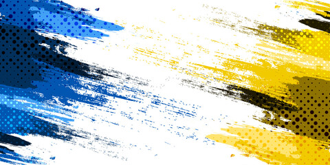 Ukraine Flag with Brush Concept. Flag of Ukraine in Grunge Style. Hand Painted Brush Flag of Ukraine Country