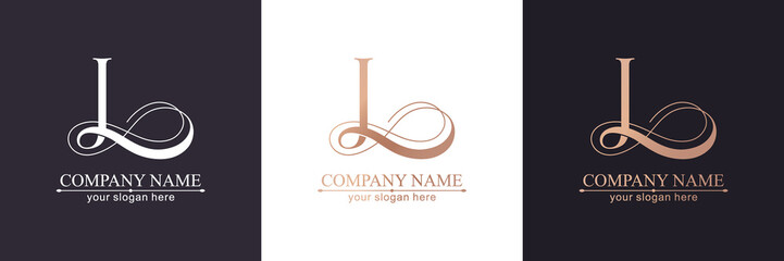 L logo or monogram. L Letters of the alphabet Initials. Beautiful logo design for company branding. Vector illustration. - obrazy, fototapety, plakaty