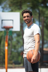 handsome caucasian man basketball player