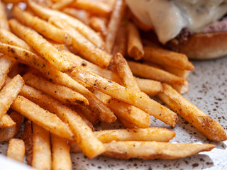 french fries on a white plate