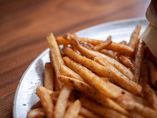 french fries on a white plate