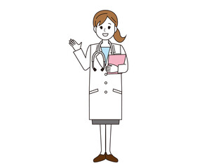 女性の医師　医療従事者　イラスト