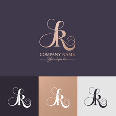 LR, RL logo or monogram. LR, RL Letters of the alphabet Initials. Beautiful logo design for company branding. Vector illustration.