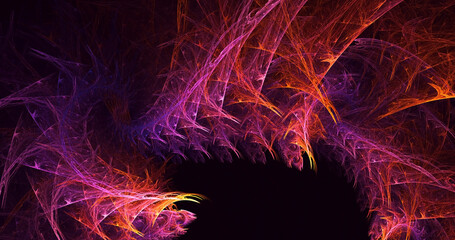 3D rendering abstract multicolor fractal light background