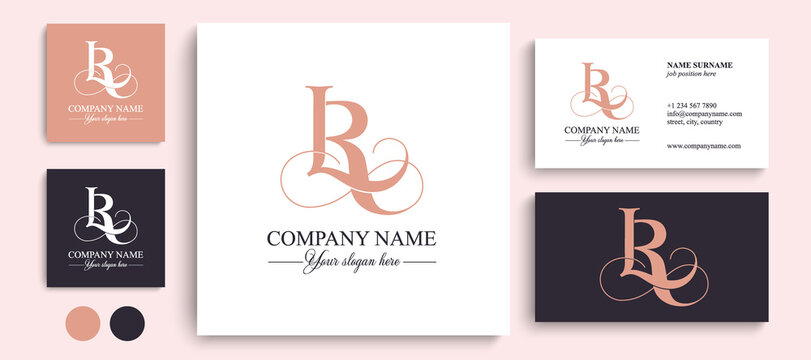 LR, RL logo or monogram. LR, RL Letters of the alphabet Initials. Beautiful logo design for company branding. Vector illustration.