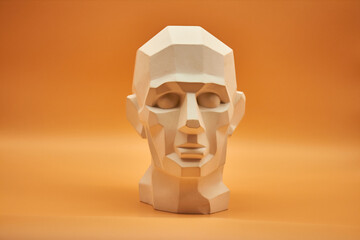 Plaster head of a man. Statue. Creative work of art