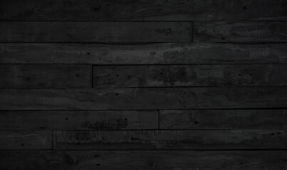 Grunge dark wood plank texture background. Vintage black wooden board wall.