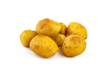 Fried potato, isolated on white background.