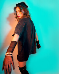 model posing in studio