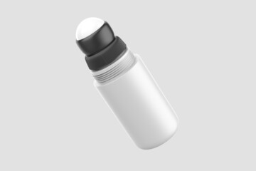 Opened Roll-on Deodorant Mockup. Realistic Anti-Perspirant Roll On Mock Up. Isolated on White. 3D Illustration.