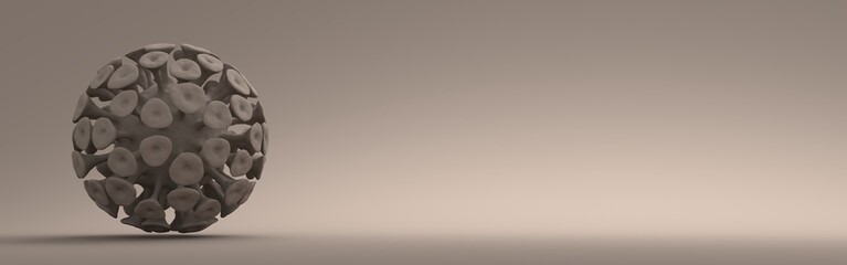 Medicine concept illustration. 3D abstract virus model.