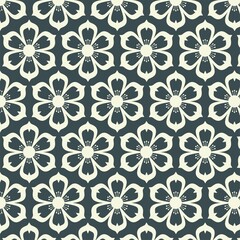 Pattern with floral elements on a dark background