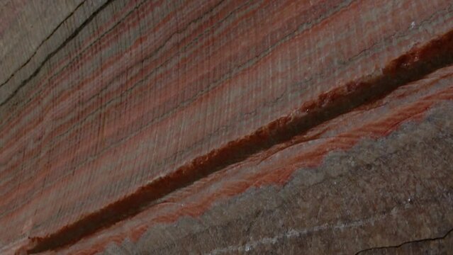 multicolor fragment of potassium salt mine's tunnel. extraction of the potassium salt. salt mining and production.Moving of underground multicolor background fragment with traces
