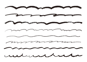 Fototapeta Black and white handwritten line material set   白黒　手書きライン素材のセット obraz