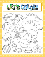 Worksheets template with Lets color text