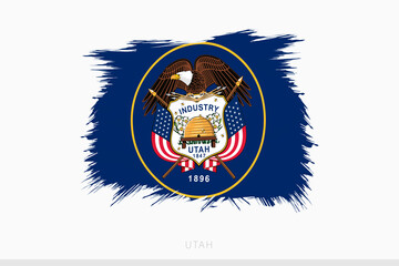 Grunge flag of Utah, vector abstract grunge brushed flag of Utah.