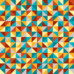 Mid century modern abstract seamless pattern in retro colors. 60s 70s style geometric background .