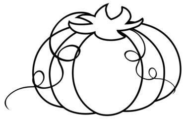 Pumkin doodle outline for colouring