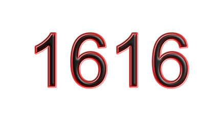 red 1616 number 3d effect white background © Christian Gernert
