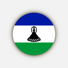 Country Lesotho. Lesotho flag. Vector illustration.