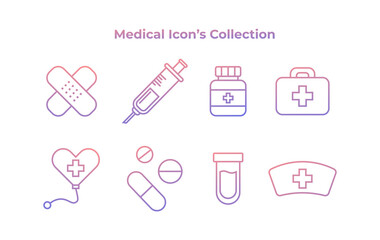 color medical icon on white background, medicine and medical supplies symbol, medical illustration.