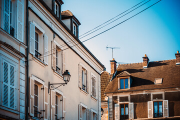 Fototapeta na wymiar Street view of old city Crecy-la-Chapelle in france