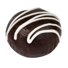 Cake rum truffle ball chocolate isolated on the white background