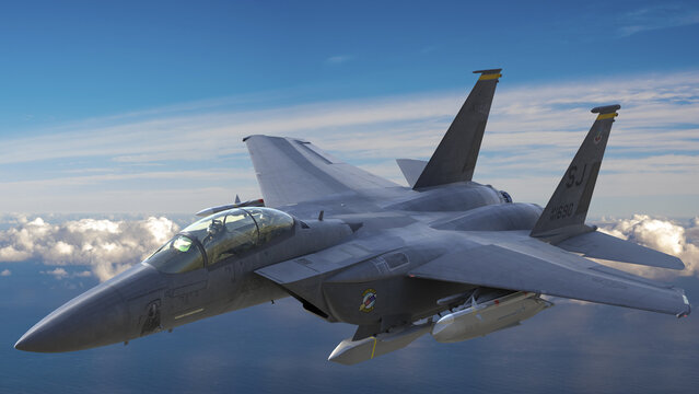 McDonnell Douglas F-15E Strike Eagle carrying Standoff -Cruise Missile AGM-158 Jassm armament