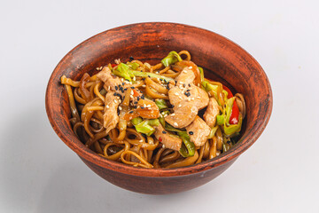 Asian traditional Udon with chicken