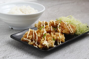 Freshly cooked Japanese food called Chicken Karaage
