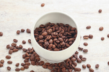 Roasted coffee bean in the bowl