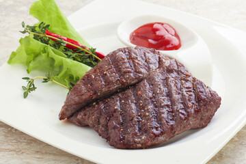 Grilled machete skirt beef steak