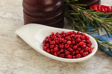 Red pepper corn seeds aroma