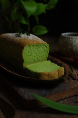 a plate of green cake in still life 
