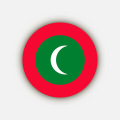 Country Maldives. Maldives flag. Vector illustration.