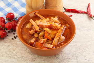 Roasted pork with white beans