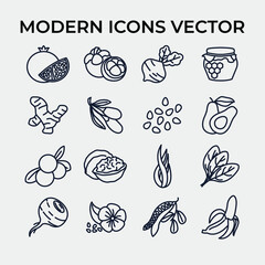 Naklejka na ściany i meble Super food set icon symbol template for graphic and web design collection logo vector illustration