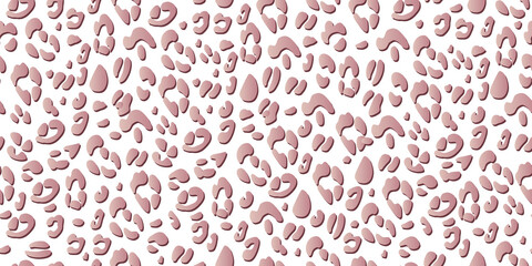 Leopard pink seamless pattern. Animalistic abstract background. Vector hand drawn