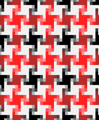 Obraz premium Japanese Red Black Geometric Turbine Vector Seamless Pattern